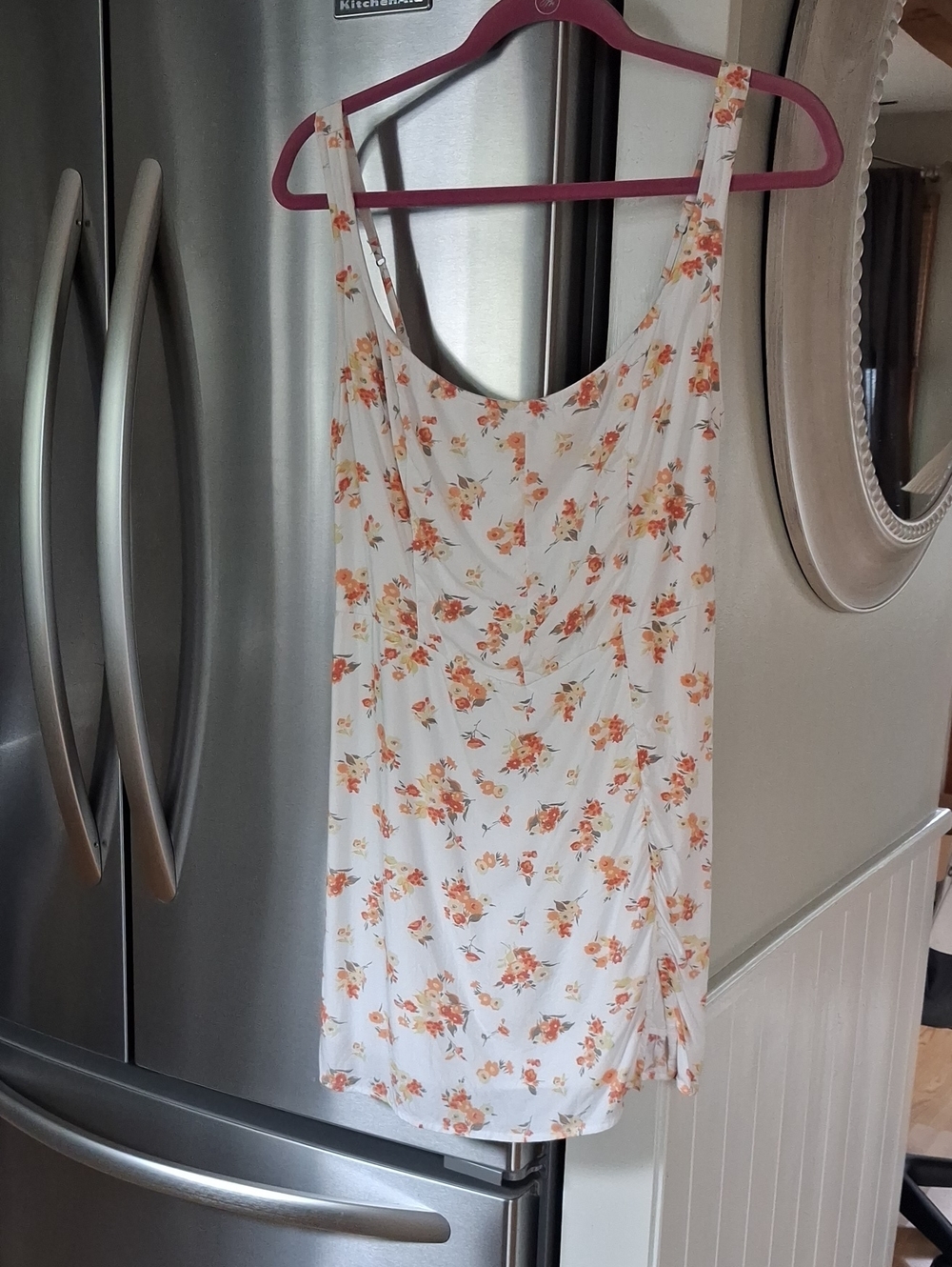 Abercrombie & Fitch White Floral Dress with Orange Blooms
